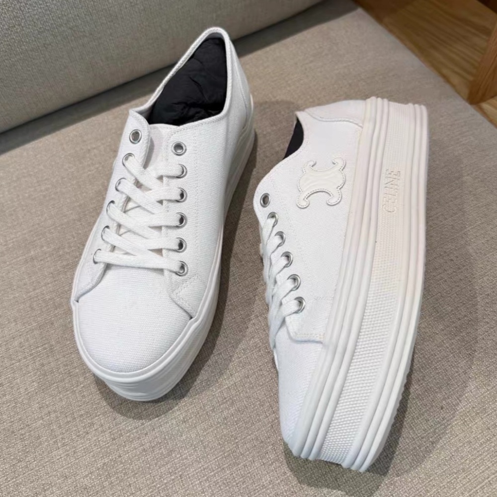 Celine White Canvas Sneakers - Picture 2 of 4